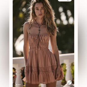 Free People Taking Sides Mini Dress - Aged Red